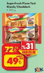 SUPERFRESH PİZZA TOST KLASİK/CHEDDARLI 200 G SUPERFRESH PİZZA TOST KLASİK/CHEDDARLI 200 G